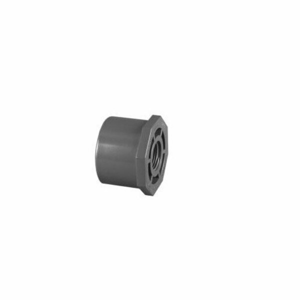 Charlotte Pipe & Foundry Co. PVC 8108 Series 838-249 Flush Reducing Bushing, 2 x 1 in, Spigot x FPT, PVC, SCH 80 Schedule PVC081084200